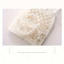 2/5 Stück neue weiße sternförmige Spitzen-Organzabeutel mit Kordelzug, auf Lager Bambus-Knoten Organza Schmuckgeschenktüten, Spitzen-Aufbewahrungsbeutel, Weihnachtsgeschenke