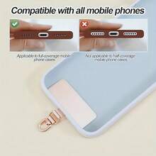 3pcs Upgraded 360° Rotating Stainless Steel Phone Strap Connectors, Ultra-Thin 0.12-Inch Golden Clip, Phone Case Secure Strap Wristband Lanyard Crossbody Accessory, Universal Phone Accessory - Multicolor - View 7