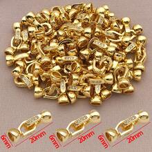 1/3/5pcs Real 18K Gold Plated Bead Cap Connectors Buckle Clasp Spring Necklace Clasps Closures Bracelet Brass End Buckle With Zirconia For DIY Beaded Jewelry Making Finding Bracelet Necklace 6x20mm - Multicolor - View 6