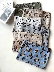 1pc Bohemian Leopard Print Versatile Beautiful & Unique Scarf, Suitable For Holiday Photos, Beach, Travel, Cosplay, Party, Fashionable, Autumn/Winter New Women Design - Multicolor - View 12