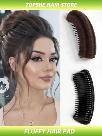 Synthetic Lrrvisible Fluffy Hair Pad Wig Cushion Comfortable HighTemperature Fiber Insert CombIncrease Hair DIY Styling Lnsert Hair Pad Hair Accessories