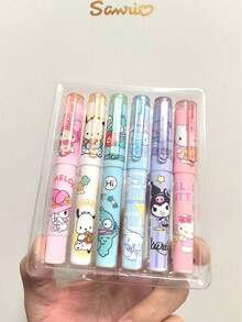 6 件套 Sanrio 可爱卡通 Pochacco 荧光笔套装 Kulomi 艺术画笔 Hello Kitty Melody 马克笔教室学校 Hanton 办公室文具派对用品奖励物品返校