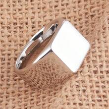 1pc Minimalist Casual Stainless Steel Geometric Pattern Ring, Mirror Finish Non-Fading Jewelry, Thumb / Knuckle Ring Suitable For Men Daily Wear