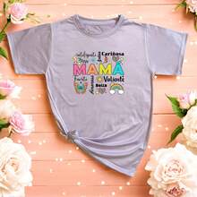 Fashionable Women's T-Shirt 2026, With Love Quotes, Casual And Emotional Clothing For Mother's Day Gift - 紫丁香 - 查看 2