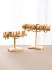 1pc Wood Bracelet Rack Display Stand, Multi-Layer Jewelry Organizer Holder For Bracelets, Watches, Necklaces - Multicolor - View 8