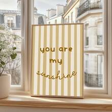 1pc Unframed/Framed Boho You Are My Sunshine Typography Nursery Wall Art Poster Cute Minimalist Baby Kids Room Aesthetic Decor Scandinavian Art Painting For Children Room,Playroom,Bedroom,Living Room,Modern Home Decoration - Multicolor - View 4