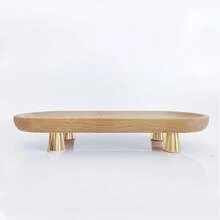 入口装饰木托盘、戒指、钱包、手表、手镯、珠宝托盘、客厅装饰托盘、咖啡桌装饰托盘、厨房餐桌装饰托盘 - 杏色 - 查看 1