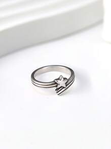 1 Stück einfacher, einzigartiger 925er Sterling Silber Sternengucker Wickel-Ring, Schmuckgeschenk für Frauen