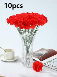 10pcs Simulation Single-Head Carnation Mother'S Day Teacher Women'S Day Gift Simulation Bouquet Fake Flowers Home Decoration Artificial Flowers
