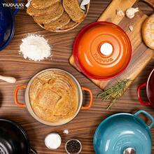 Enamelled Cast Iron Dutch Oven Pot – Dutch Oven For Sourdough Bread Baking – Cast Iron Bread Pot – Orange, 6 Quarts, 22cm – By NuovvaOrangeOrange - Bildfarbe - View 6