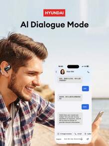 HYUNDAI HYUNDAI HY-Fit2AI Smart Earbuds, Ear Hook Style, Long Battery Life, 360° Surround Sound, High Sound Quality, AI Assistant, Virtual Companion, High-Definition Calling, Long Battery Life, Music, Sports, Office, Open-Ear Design