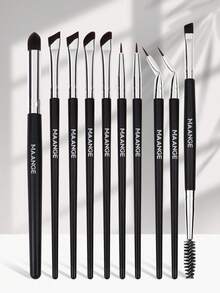 MAANGE 10pcs Makeup Brush Set With Eyelash Brush Eyebrow Brush Eyeshadow Brush Highlight Brush Nose Shadow Brush Concealer Brush Eyeliner Brush Halo Brush Makeup Tools,Brush Set,Makeup Brush Kit,Make Up Brush Set,Make Up Set Complete,Makeup Brush Set,Complete Makeup Kit,Brush Kit,Brushes Makeup Set,Makeup Gift Set,Set - Black - View 2