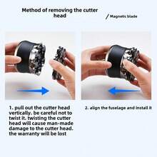 Upgrade Your Grooming Routine, LARGNER 5D Electric Shaver Designed Specifically For Bald Men, Multi-Functional, Waterproof For Wet/Dry Use, Anti-Pinch Technology, LED Display, USB Rechargeable, Perfect Men's Grooming Set - Silver - View 7