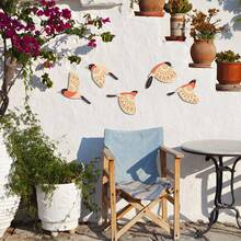 5 peças Decoração de Parede de Pássaros de Madeira, Arte de Parede de Pássaros Voadores em Estilo Escandinavo Rústico, Adequado para Decoração de Sala de Estar/Quarto/Cozinha/Escritório, Ótimo Presente