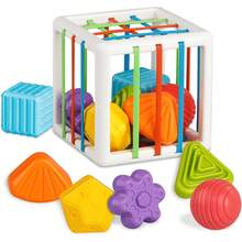 7pcs/11pcs/12pcs/15pcs Baby Building Blocks, Baby Alphabet Shape Sorting Toys, Montessori Toys, Colorful Textured Balls, Fine Motor Skills Learning Activities, Early Development Learning Toys For Boys And Girls, 12-18 Months Baby Toys (Some Accessories Colors Are Shipped Randomly)