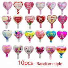 10pcs Spanish 10inch Mini Mother's Day Heart Balloons Best Mom Air Balloon Love Mom Mother's Day Decorations