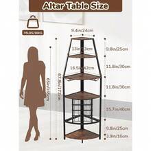 Corner Wine Rack For Living Room - 5-Layer Open Storage For 12 Bottles Wine Racks Free Standing With Glass Holder Wine Storage For Kitchen Bar Cellar Dining Room - 1 - View 2