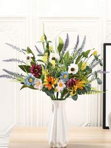 50cm-Artificial Flowers Fake Daisy Sunflower Flowers Wildflowers Summer Wedding Bouquet Faux Wildflowers For Home Indoor Room Table Vase Decoration,Garden Decor,Outdoor Plant,Gardening,Fake Flowers,Fall Decor,Autumn - Multicolor - View 9