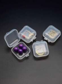 10pcs Plastic Transparent Small Square Box, Jewelry Box Earplug Small Box. Jewelry Mini Earring Box, Storage Box, Suitable For Bedroom Living Room Storage Summer Goods For Women Storage Organizer Gift Back To School