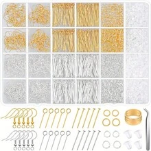 2000Pcs Hypoallergenic Earring Making Kit, Model Craft Earring Making Kit, Hypoallergenic Hook, Eardrop Earring Needle Jump Ring Jewelry Diy Making Supplies