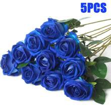 50 PIEZAS de Rosas Artificiales, Rosas Azul Oscuro Artificiales, Flores Falsas para Decoración DIY de Bodas, Centros de Mesa, Decoraciones, Fiesta de Despedida de Soltera, Día de San Valentín, Decoraciones para Baby Shower