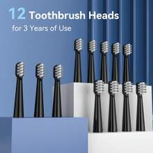 SEJOY Electric Toothbrush Rechargeable With 12 Brush Heads 5 Modes Timer - Black - View 8