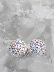 1 Pair Handmade Shiny Earrings In Fresh Color, Vibrant And Lightweight, Versatile To Match Any Outfit, Suitable For Summer - Shining silver - View 3