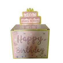 Pink Birthday Theme Cash Box With Number Stickers And 50pcs Clear Bags, Surprise Cash Box, Suitable For Birthday, Halloween, Thanksgiving, Christmas Celebration