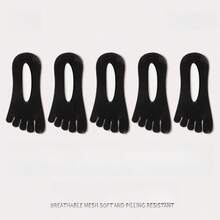 3/5 pares de calcetines tipo chanclas para hombre, calcetines de verano de unicolor ultraligeros y frescos, calcetines invisibles tipo barco, calcetines de dedos, calcetines bajos para hombre con silicona antideslizante - Multicolor - Ver 12