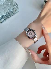 1 件女士银色/金色简约优雅小表盘不锈钢表带石英表，精致的节日礼物 - 均碼 - 查看 15