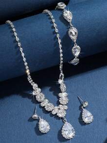 4pcs Gold Jewelry Set For Women, Minimalist & Practical Multi-Function - Gold - View 5