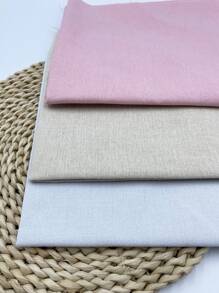 Set de 2 piezas de 50cm*50cm de tela tipo lino de colores, tela de lino liso para manualidades, tela de lino para sofá, tela de lino artesanal en múltiples colores: rosa, beige, blanco