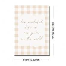 1pc Unframed How Wonderful Life Is Now You're In The World Typography Nursery Wall Art Poster Boho Beige Baby Girl Room Aesthetic Decor Painting For Playroom,Kids Room,Bedroom,Modern Home Decoration