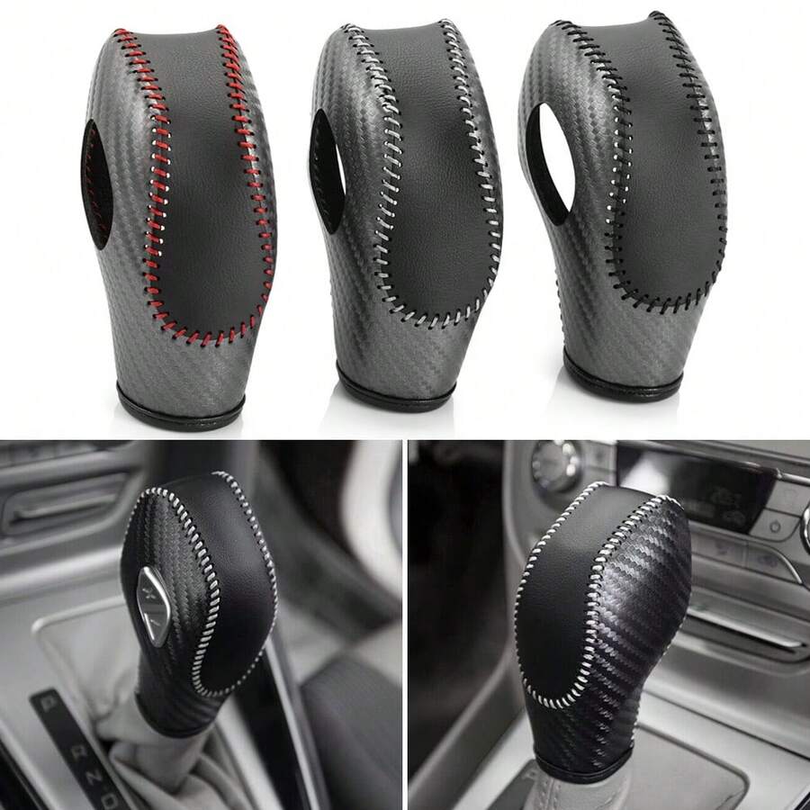 汽车 PU 皮革换挡杆旋钮套 适用于 EcoSport Escape Fusion C-Max Energi Wagon Carnival Focus Transit Van - 黑色 - 查看 1