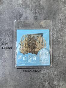 10pcs/Pack Vintage Hollow Flower Window Handmade DIY Craft Paper - Multicolor - View 2