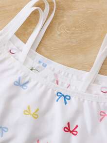 Chatreadl 三件套可爱休闲少女文胸吊带印花图案清新简约适合所有季节 - 彩色 - 查看 3