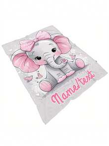 Soft, Lightweight & Warm Customizable Elephant-Themed Flannel Throw Blanket - Perfect For Sofa, Bed, Camping & More With Personalized Name Option - Ideal Gift Idea, Multi-Functional, Ornamental, Letter, Stylish, Baby Fashion, Colorful, Casual, Cute, Kawaii, Adorable, Soft, Unique, Customized, Baby Gifts, Cute Baby, Ideal Gifts For Him, Ideal Gifts For Her, Family, Friends, Daughter, Son, Her, For Children's Day, Spring Break, Customized Kids Swaddling Blankets, Easy Comfort, Kids, Urban Gala,Modern,Colorful,Cute,Christmas Gift - Multicolor - View 9