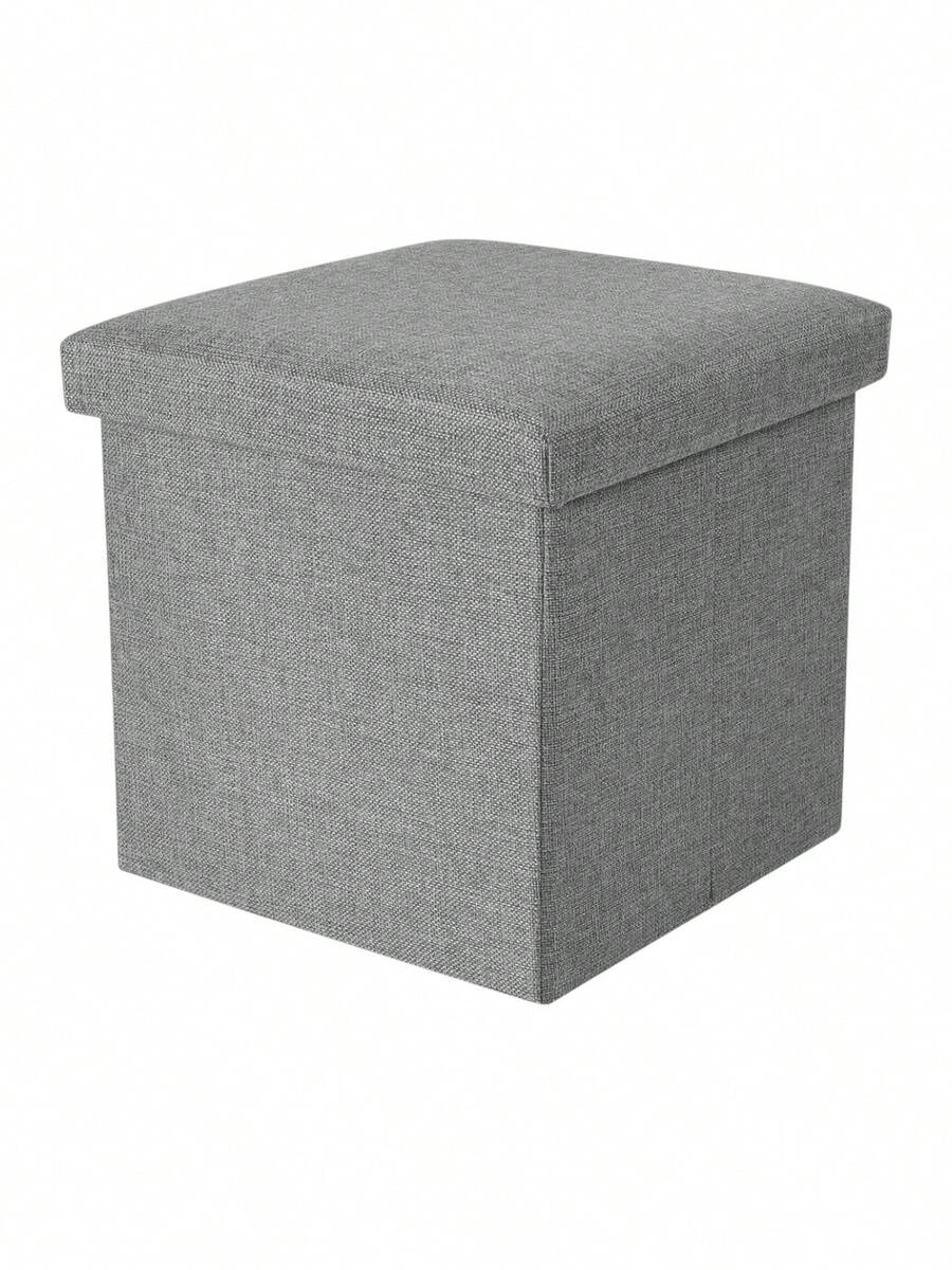 Cubo Otomano de Almacenamiento, Asiento para Sala de Estar, Dormitorio, Oficina, Casa, Reposapiés de Almacenamiento, Set De Almacenamiento Multifuncional con Otomana y Taburetes, Bancos de Almacenamiento, Taburete Plegable, Espacio para el Hogar, Sofá, Asiento, Banco, Armarios para Zapatos, Taburete. - Gris Claro - Ver 1