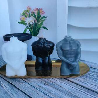 1pc Human Body Model DIY Scented Candle Decor, Suitable For Home Decoration, Restaurant, Birthday, Party, Bathroom Fragrance Ornament