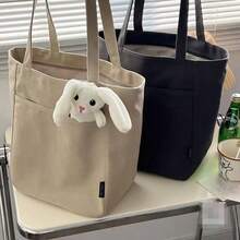 حقيبة كتف كانفاس للنساء موديل 2025 الجديد، مناسبة لطلبة الجامعة لحمل الكتب إلى الفصول الدراسية، وممتازة أيضًا للتنقل اليومي والاستخدام العادي. إنها حقيبة كتف واسعة الحجم. - متعدد الألوان - مشاهدة 3