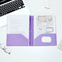 American Style PP File Folder, Office File Organizer, Document Classification Binder, Plastic D-Ring Report File Clip,Back To School,School Supplies