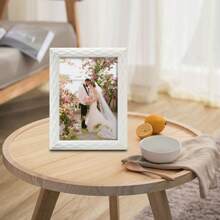 1 pièce ou set de 5 pièces, cadres photo ondulés de 5", 6", 7", 8", 10" (le motif réel peut varier, les photos sont expédiées au hasard), cadres style diamant dans les couleurs noir, blanc, argent, or, convenant comme cadeau pour le Nouvel An, la Saint-Valentin, Noël, souvenir de mariage, pour la décoration de la chambre, du mariage, de la maison, du bureau, à poser sur une table ou à accrocher au mur