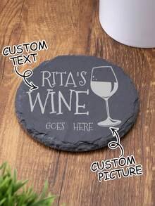 1 Pc Personalized Stone Coaster, Personalised Your Drink Here,Custom Text And Drink Picture Ornament, Tea Coffee Gin Beer Wine Whisky Laser Engraved Gift,Unique Ideal Gifts For Him, Her,Boyfriend,Girlfriend,Dad,Mom,Family,Friends For Anniversaries,For Valentine's Day,For Mother's Day,For Birthdays,For Holiday Party,For Father's Day,For Graduation,For Weddings,For Halloween ,For Couples Gift, Wedding,Christmas