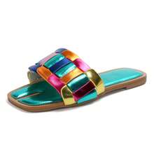 Wide Feet Soft Flat Sandals For Women Open Toe Sandals Easy Wear Casual Style - 綠色 - 查看 3