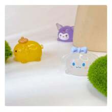 Sanrio 5pcs/7pc Sanrio Hello KT, My Melody, Kuromi, Cinnamon Dog Resin Charms - Luminous DIY Decorative Accessories, Cute Pastel Figurines With Bows, Perfect For Birthdays, Valentine's Day, Christmas, Halloween And Family Gatherings, Party Gifts | Whimsical Charm | Best Small Gifts For Women