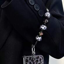 keshengtai 1pc Beaded Metal Ring Bracelet, Suitable For All Phone Cases (Phone Cases Not Included) - Grey - View 3