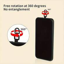 3pcs Upgraded 360° Rotating Stainless Steel Phone Strap Connectors, Ultra-Thin 0.12-Inch Golden Clip, Phone Case Secure Strap Wristband Lanyard Crossbody Accessory, Universal Phone Accessory - Multicolor - View 4