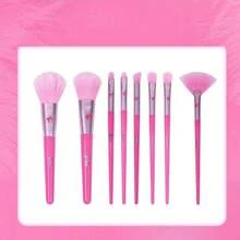Miniso Barbie Series Makeup Brushes Set, Ins Princess Style Foundation Contour Blush Concealer Eyeshadow Blend Eyeliner Travel Makeup Brush Set for Gifts(Pink, 8 pcs) - 粉色 - 查看 5