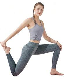 Yoga Racerback Tank Top For Women With Built In Bra,Women's Padded Sports Bra Fitness Workout Running Shirts - 灰色 - 查看 5