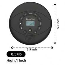 CD-Tragbarer Spieler, Bluetooth-Drahtlosverbindung, USB-Aufladung + AUX-Kabeleingang, HiFi-Soundqualität, LCD-Displaybildschirm, geeignet für Auto, Zuhause, Outdoor-Nutzung, 3-in-1-Geschenk